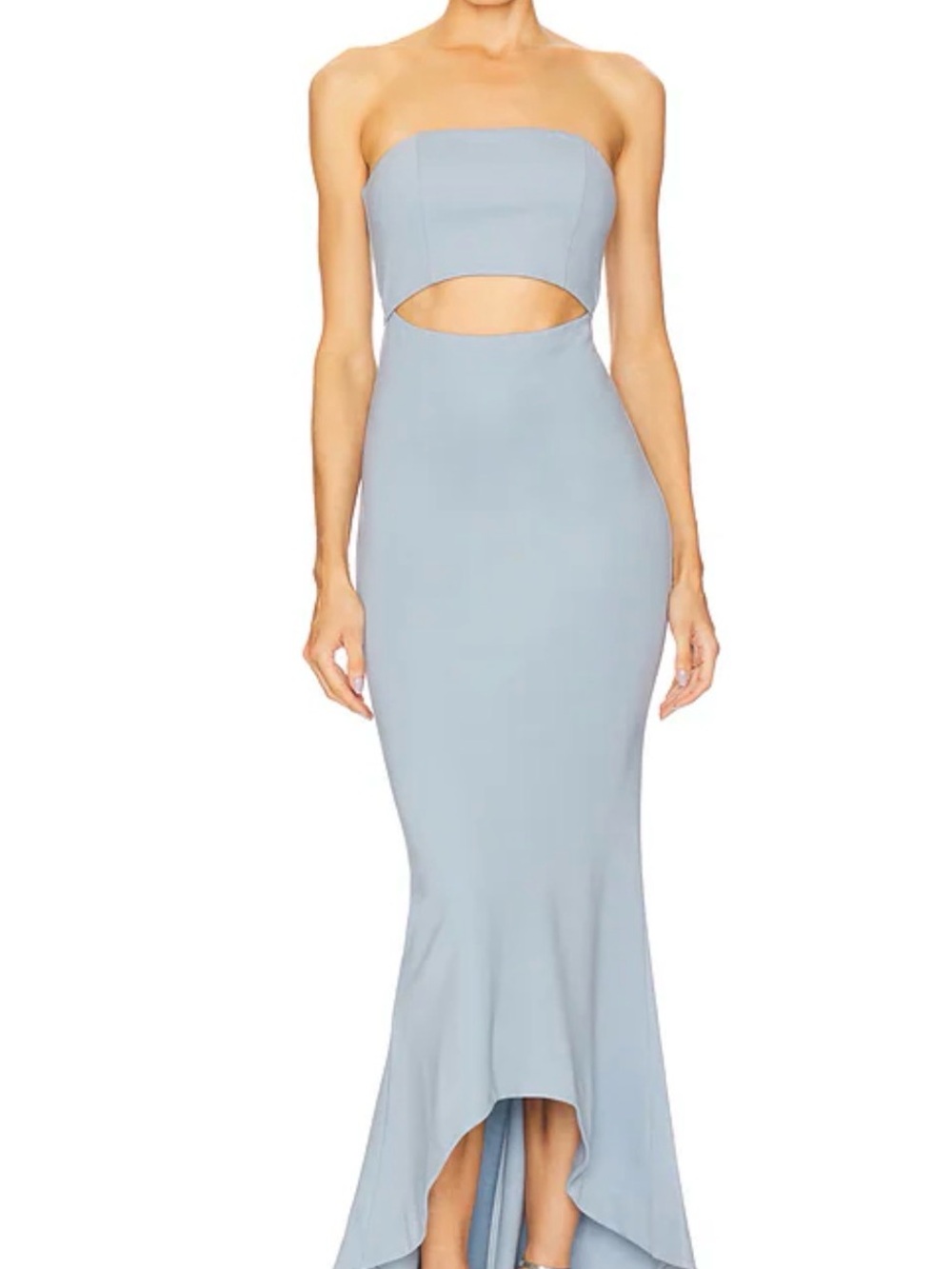 NBD Strapless Light Blue Cutout Mermaid Gown